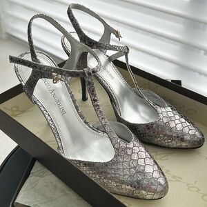 Enzo Angiolini Dark Pewter Reptile Print Shoes